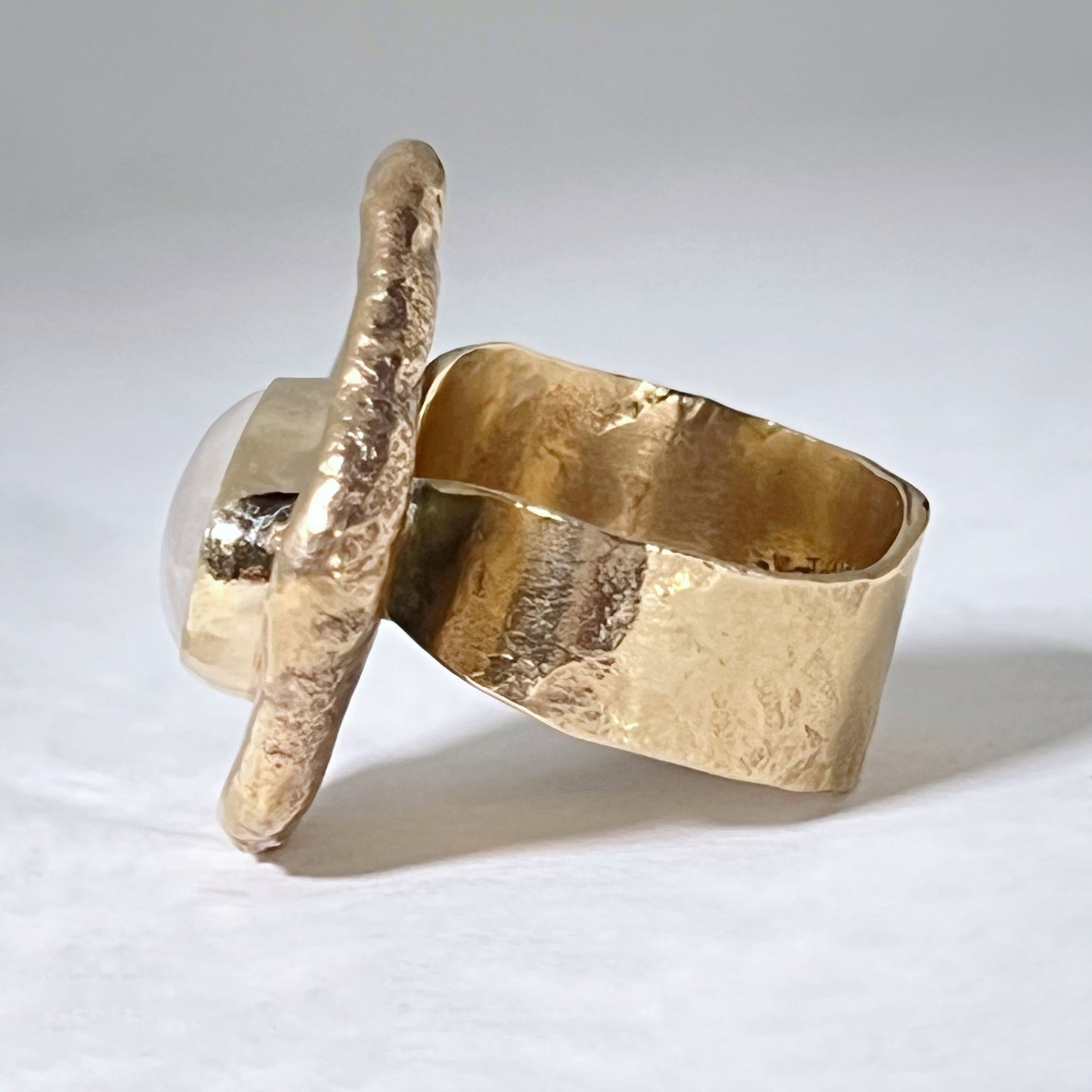 Rainbow Moonstone + Bronze Ring