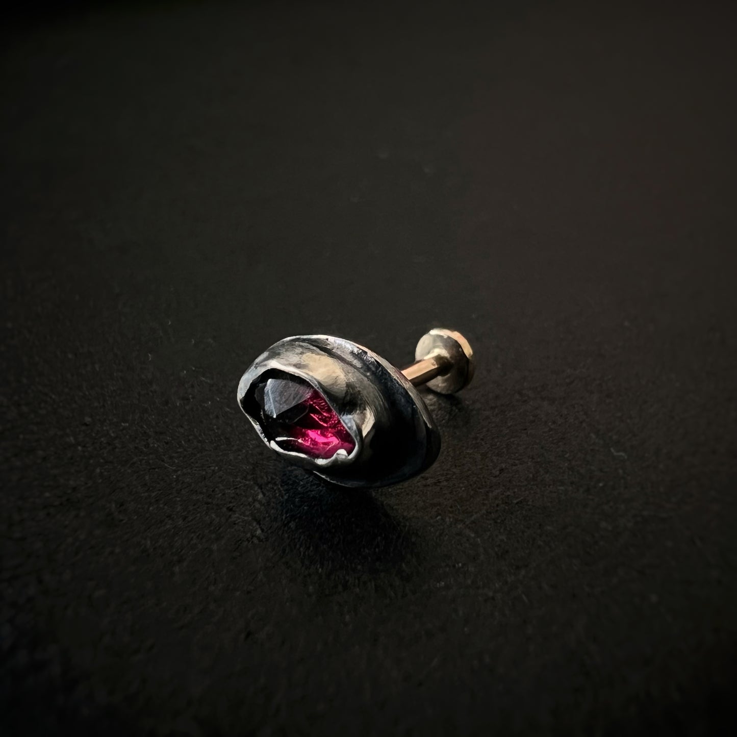 Garnet Labret Stud