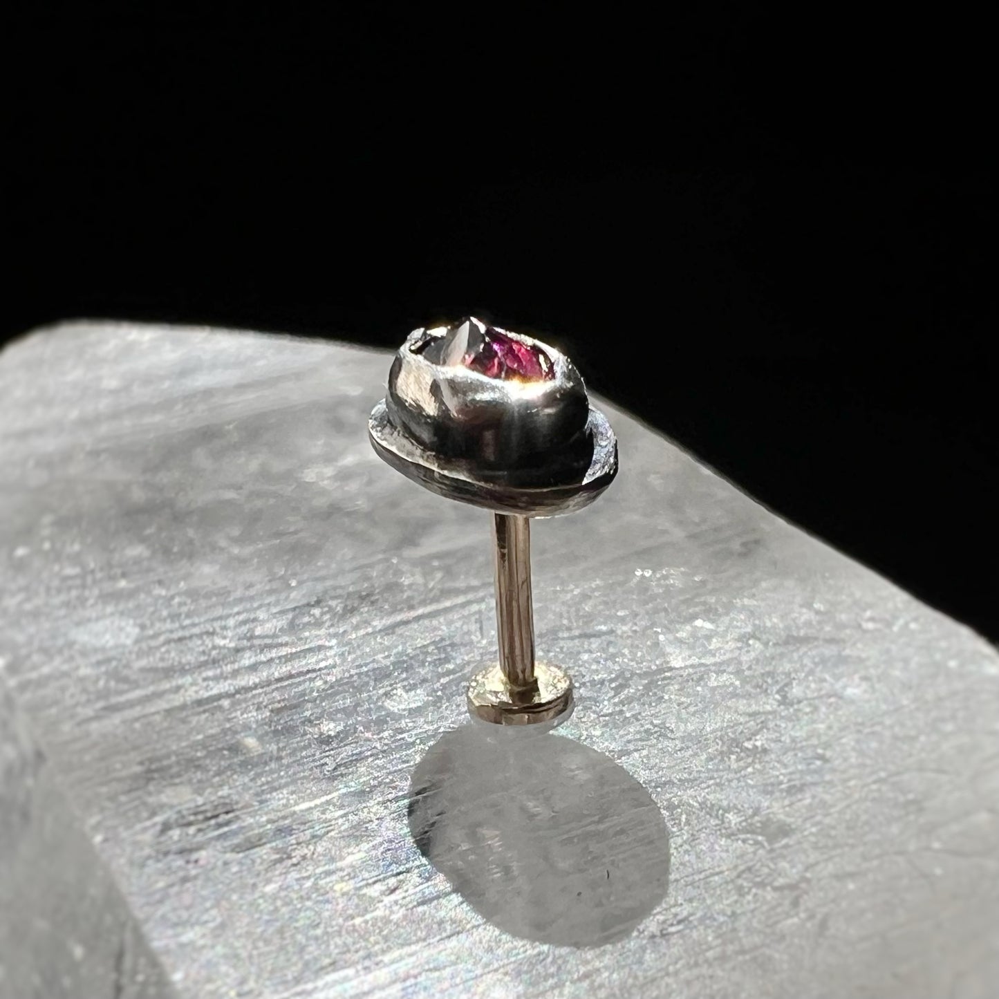 Garnet Labret Stud