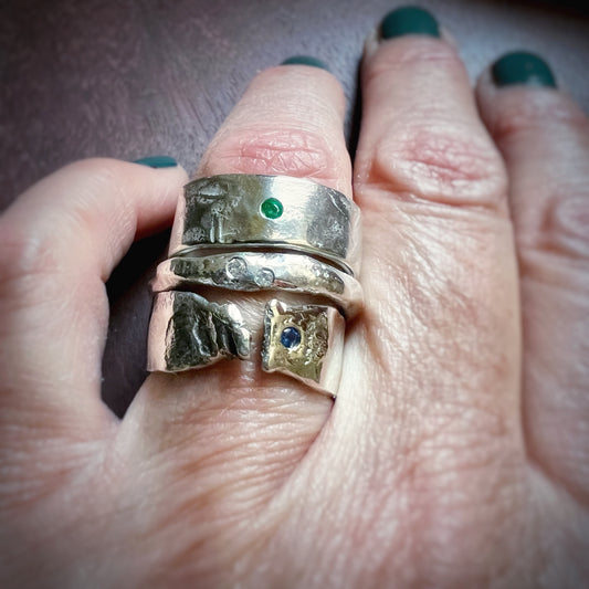 Emerald Asymmetrical Band Ring