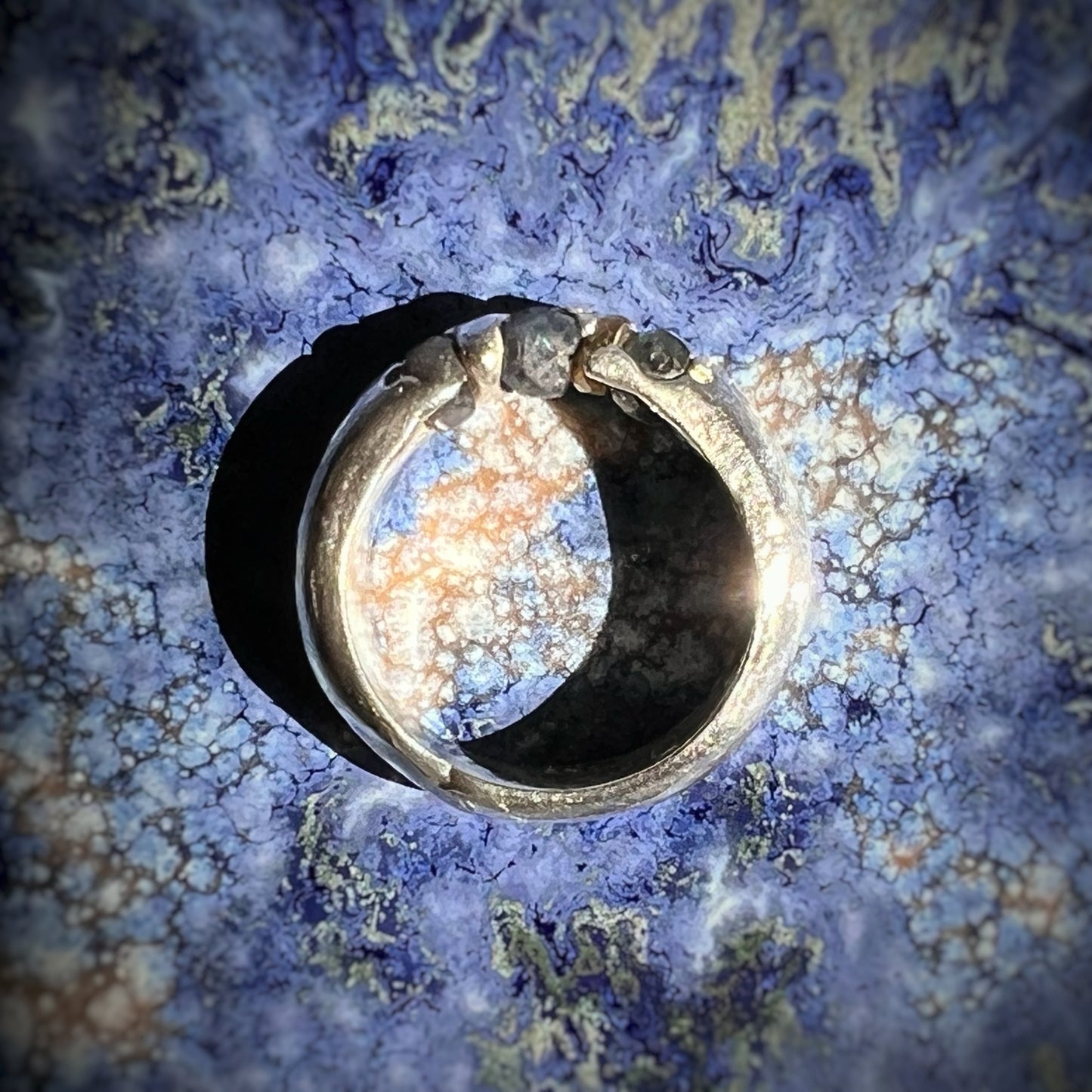 Raw Sapphire Sand Cast Band