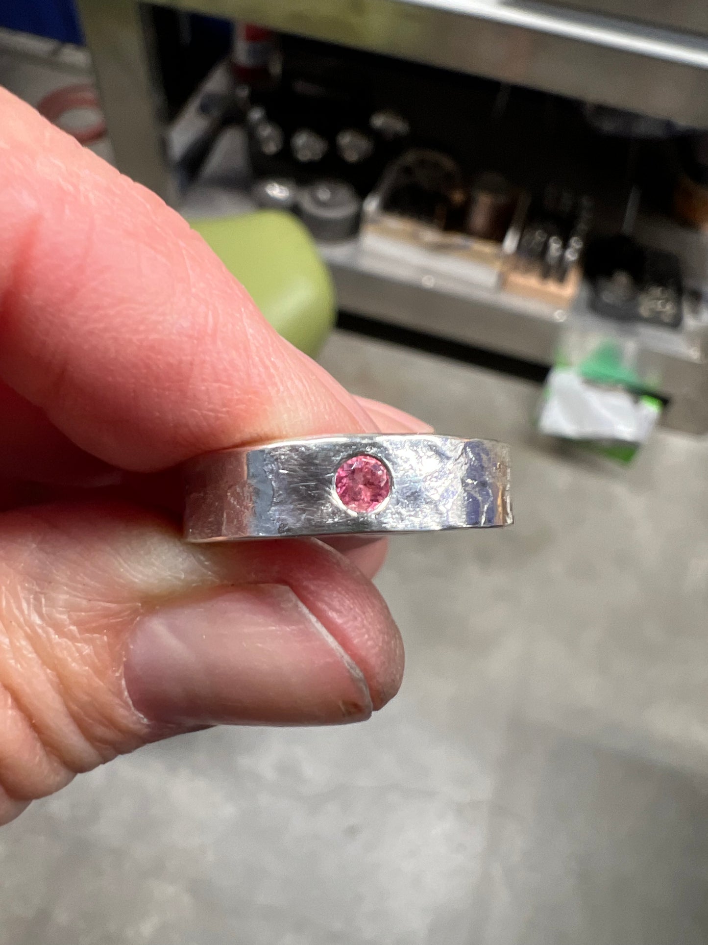 Pink Tourmaline Band Ring