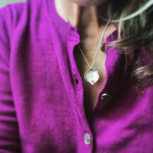 Ruby "Fire Within" Mixed Metal Pendant Necklace