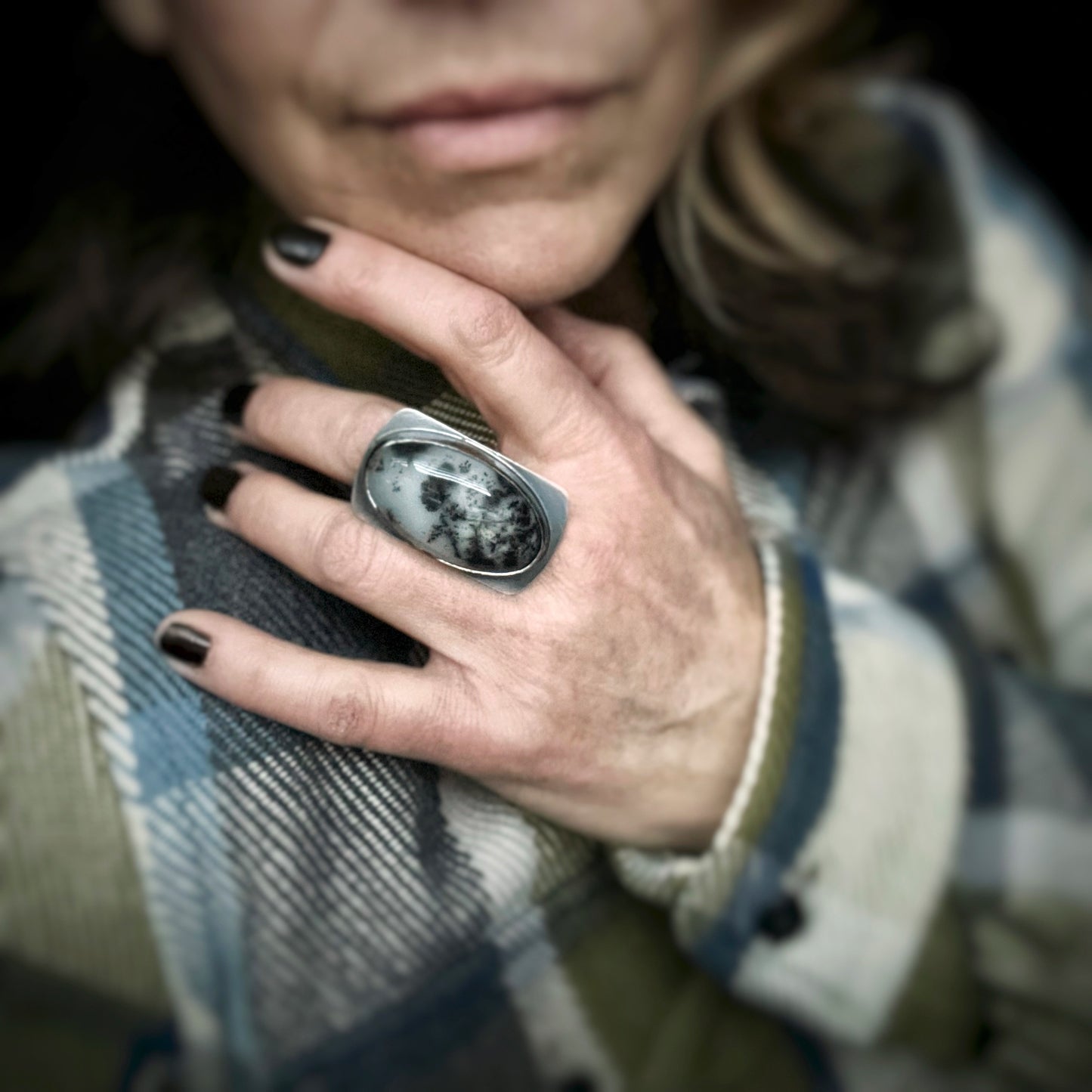 Dendritic Opal Ring