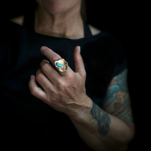 Turquoise + Bronze Ring