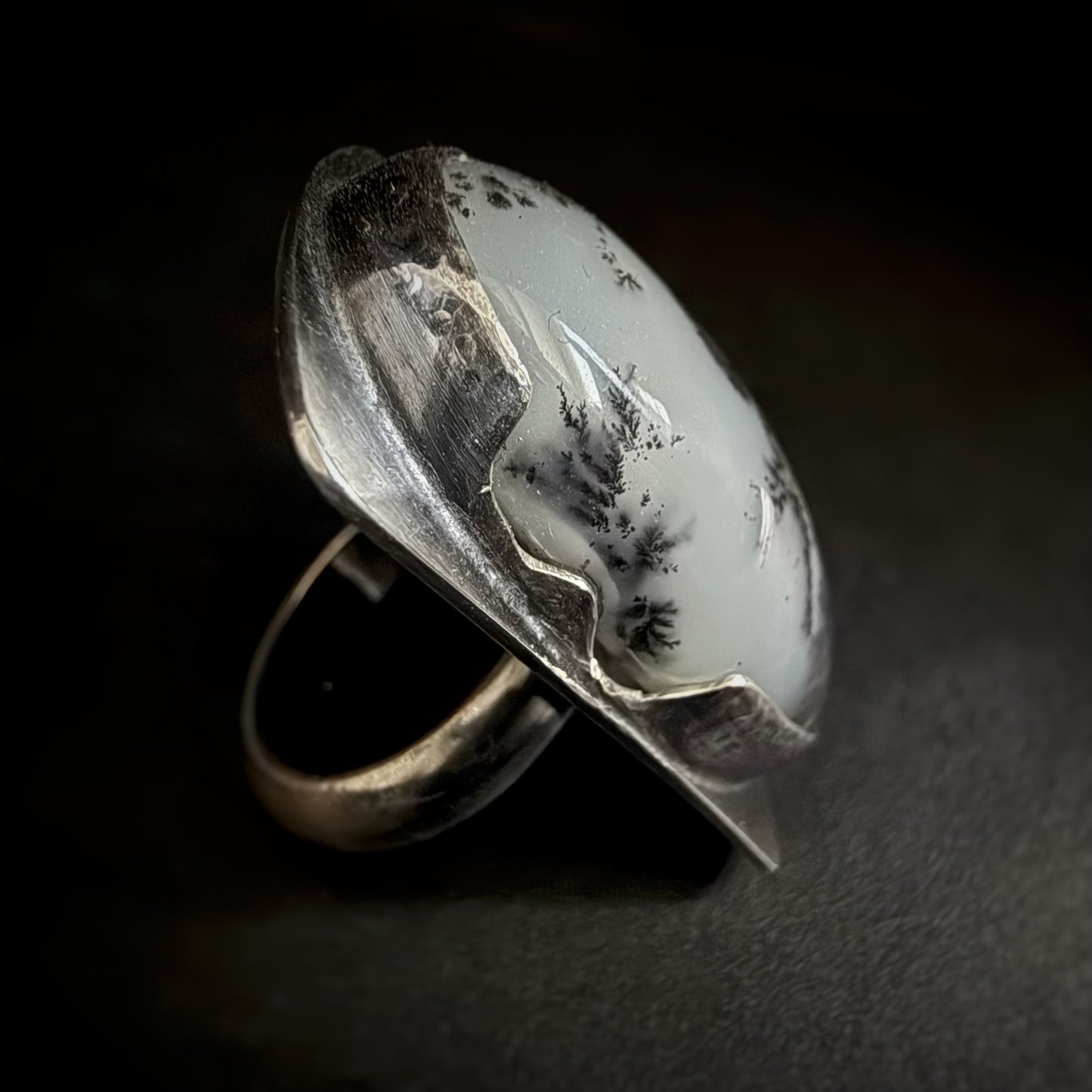 Dendritic Opal Ring