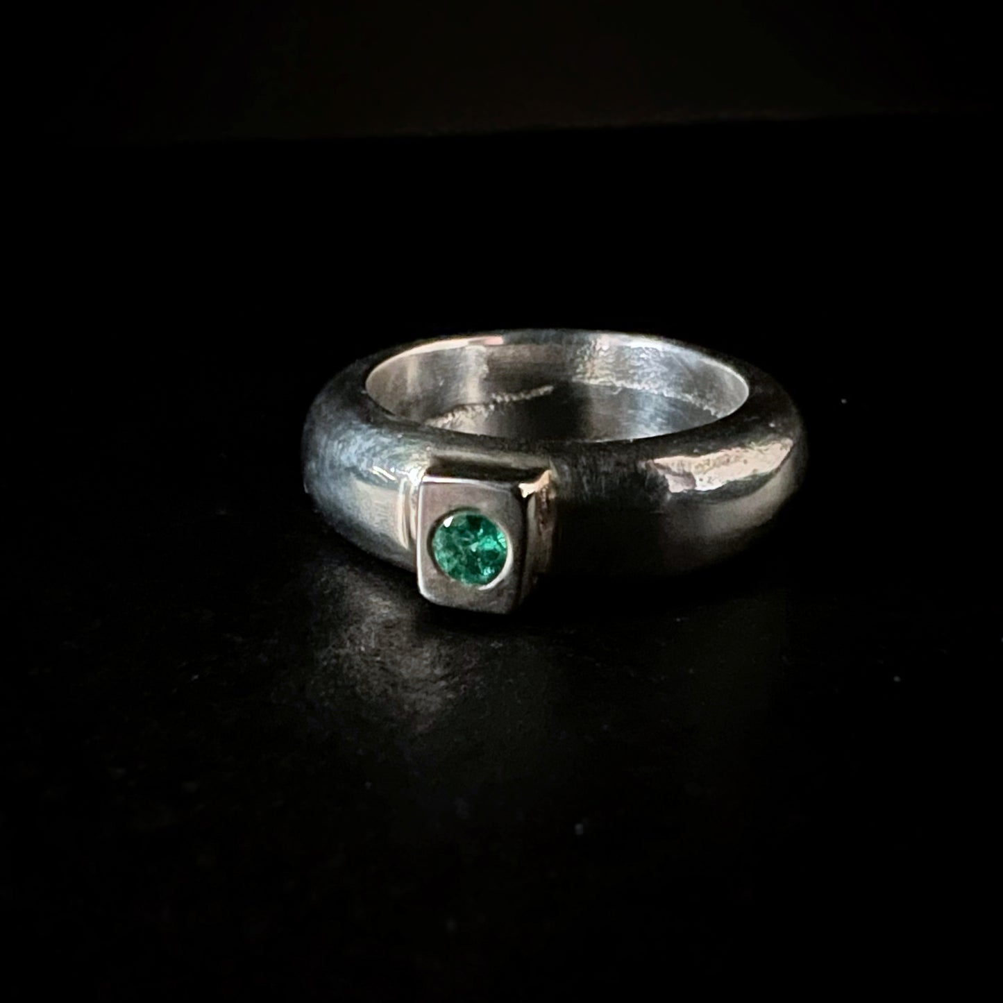 Emerald Sand Cast Ring