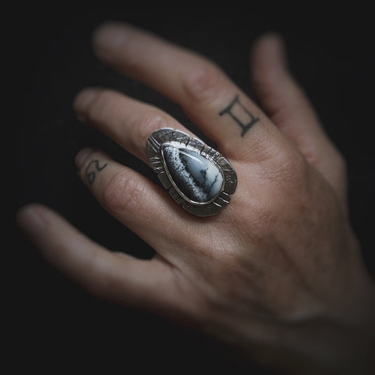 Dendritic Opal Ring