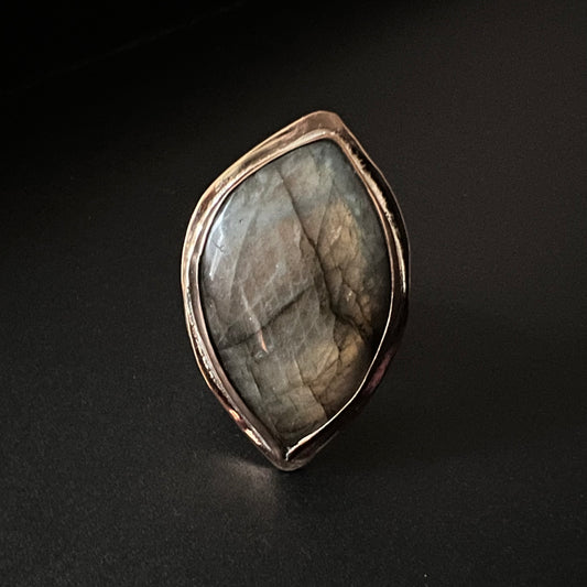 Labradorite + Bronze Ring