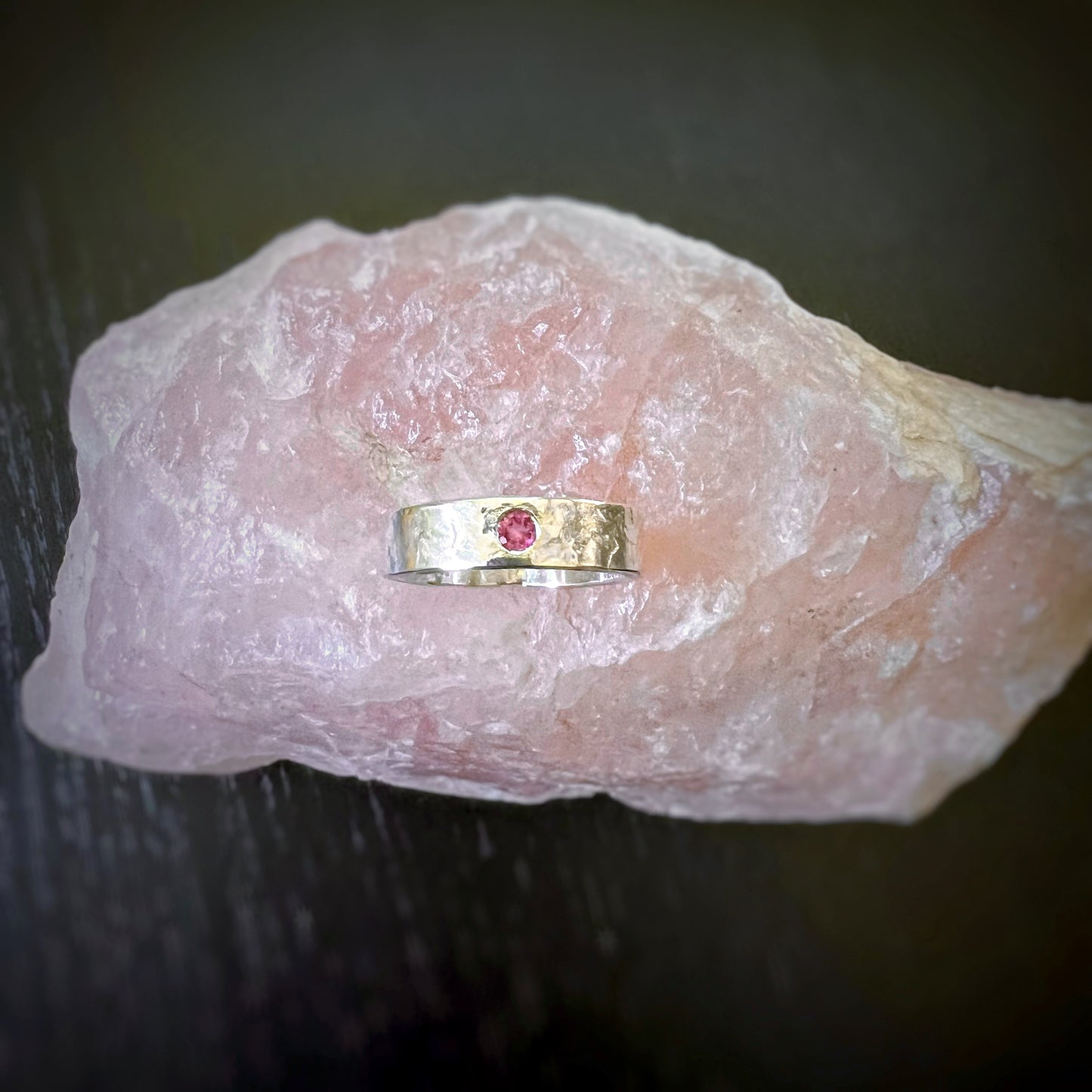 Pink Tourmaline Band Ring