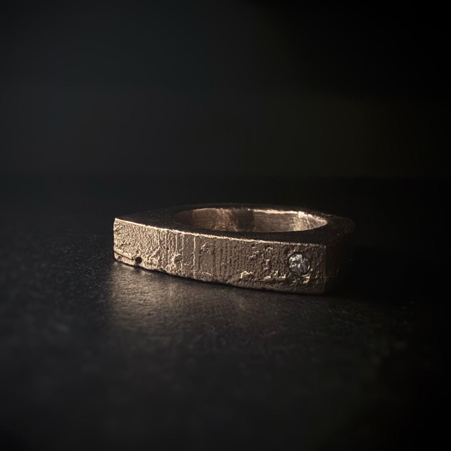 Alexandrite Sand Cast Bronze Ring