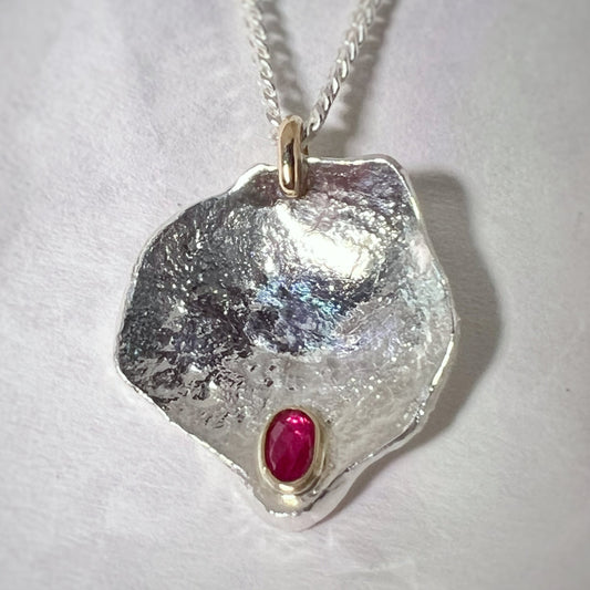 Ruby "Fire Within" Mixed Metal Pendant Necklace