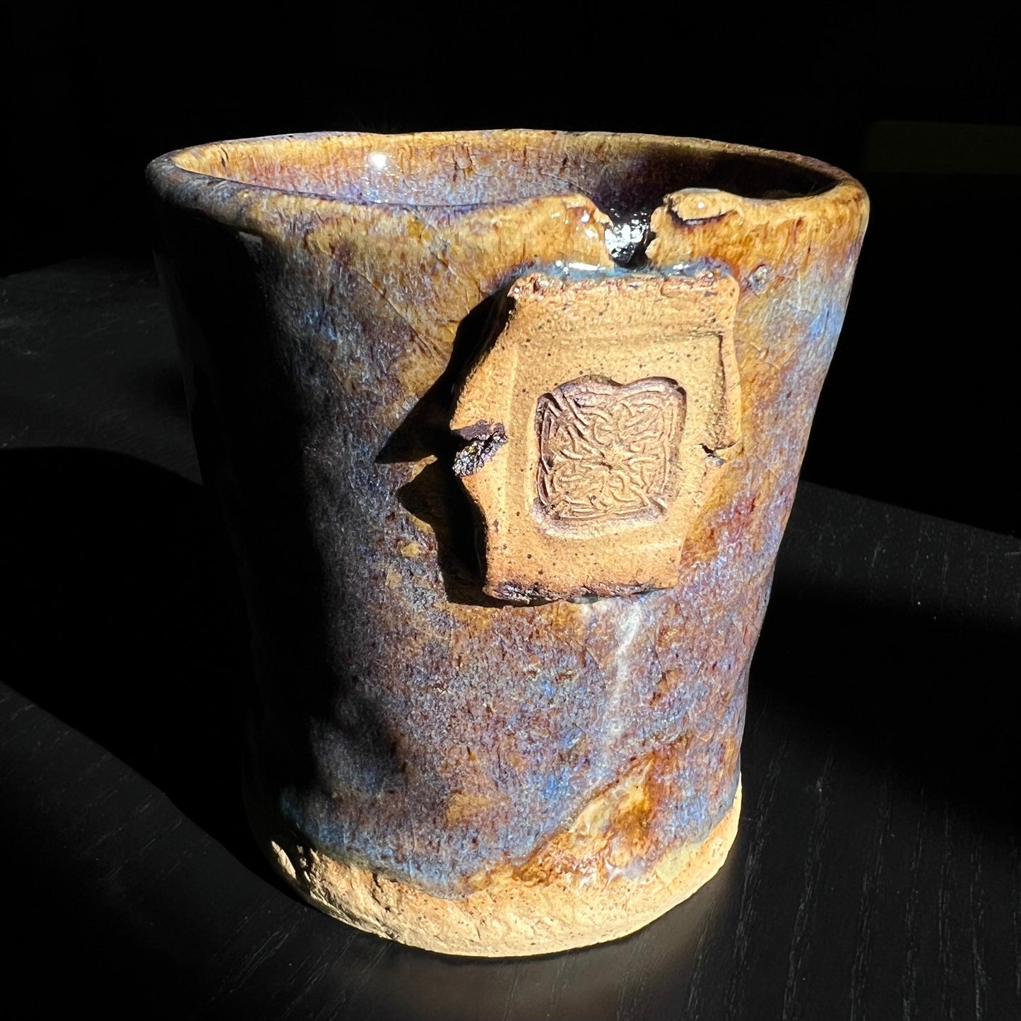 Ceramic Celtic Knot “Patch” Tumbler