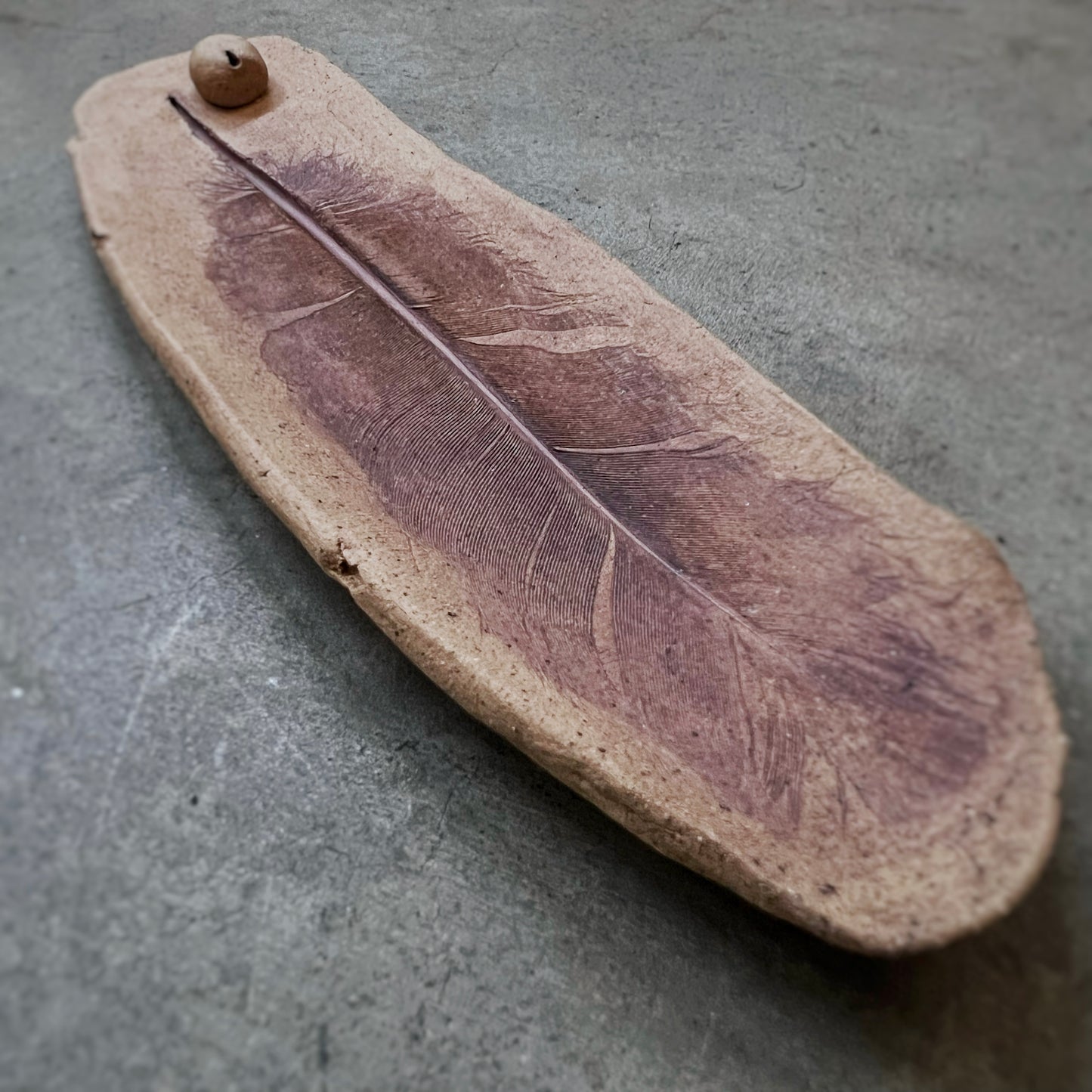 Ceramic Incense Holder - Feather