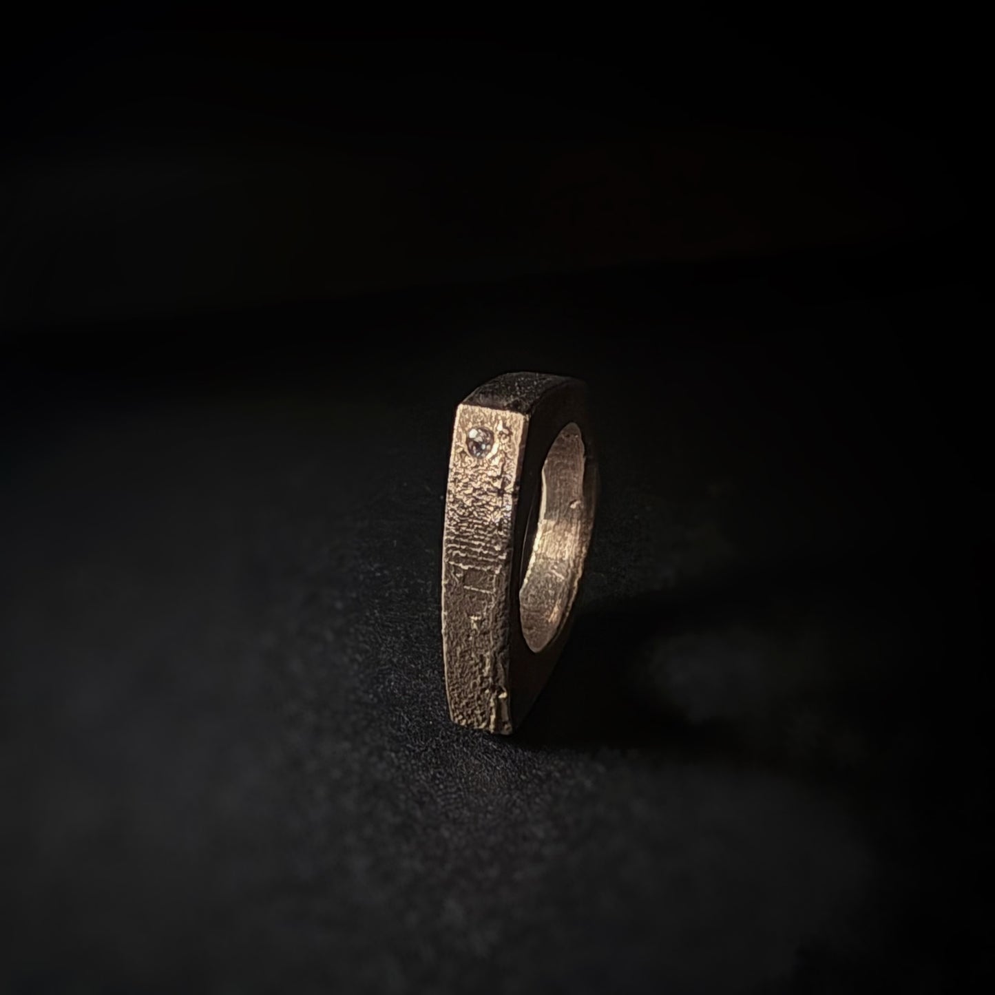 Alexandrite Sand Cast Bronze Ring