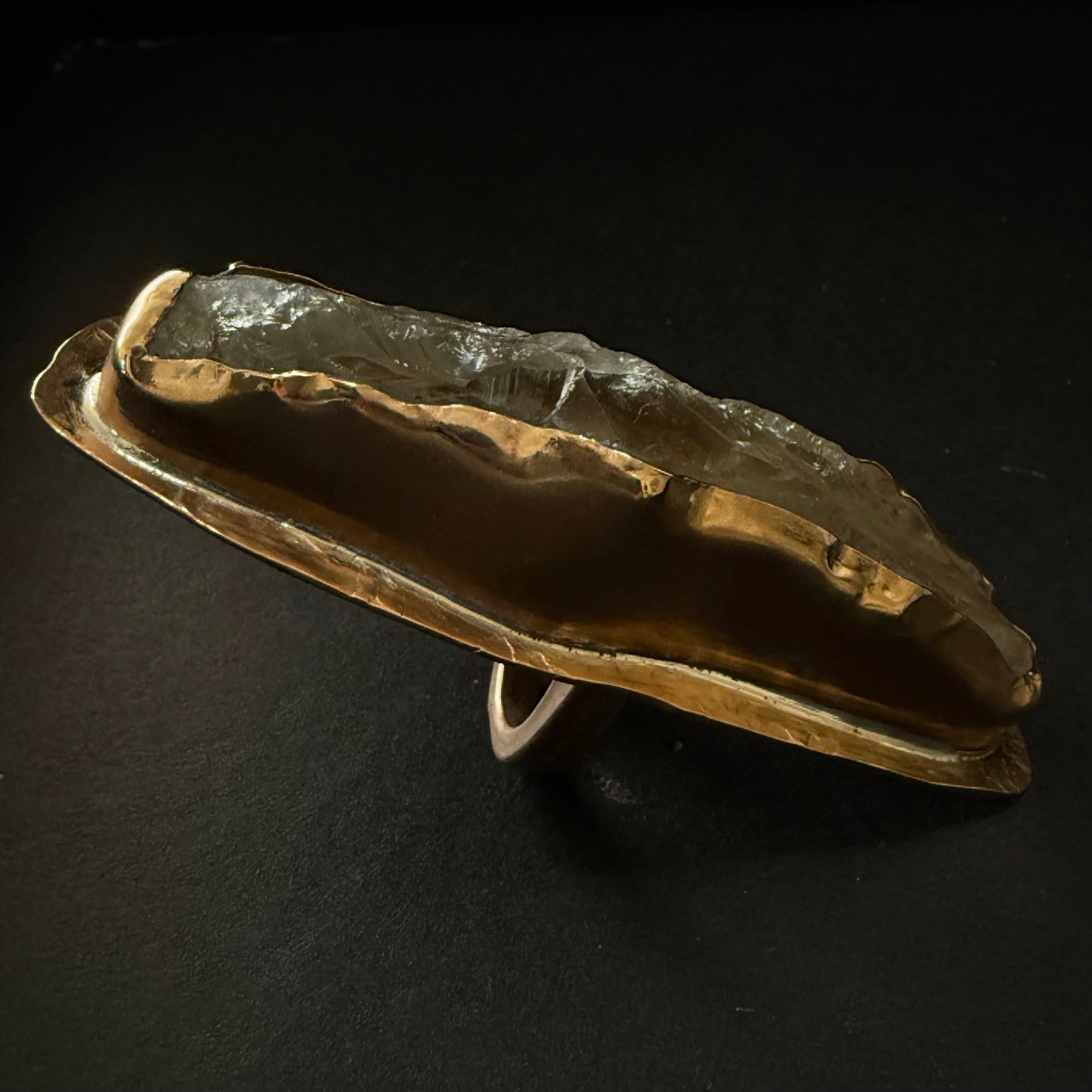 Prasiolite + Bronze Ring