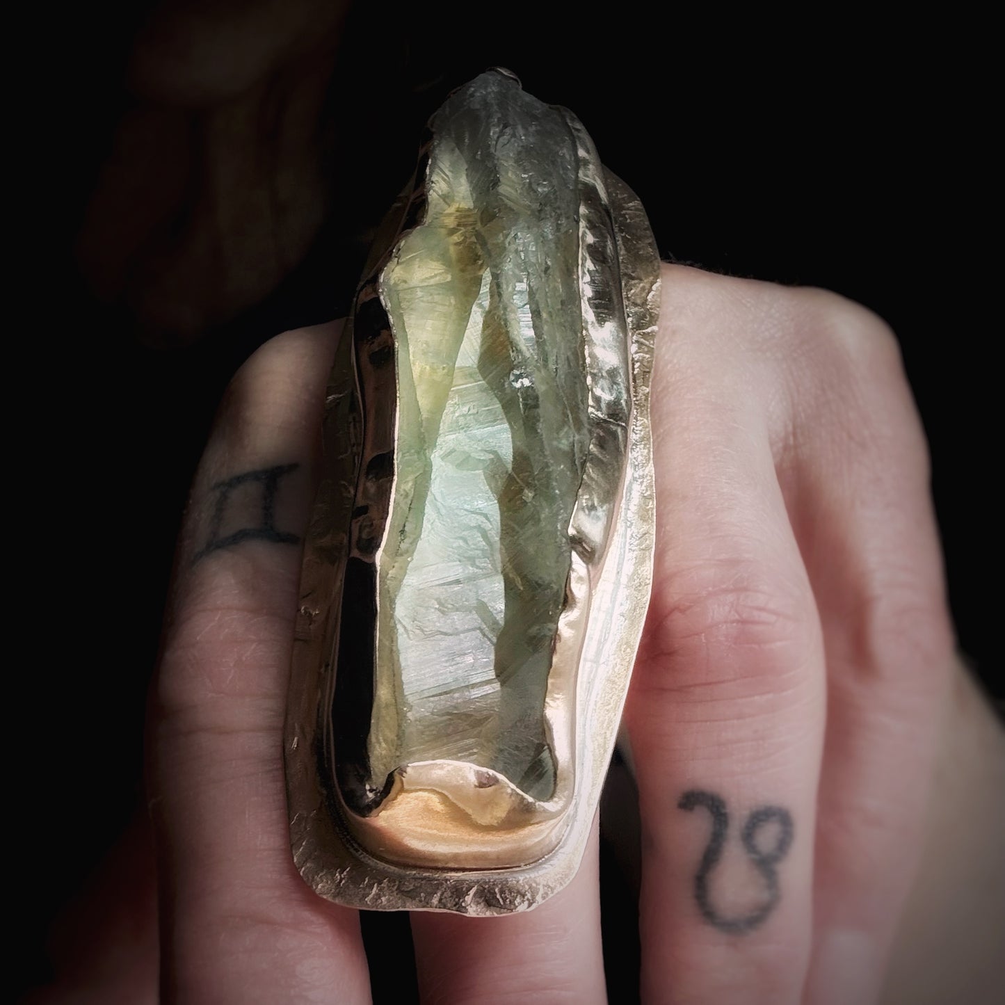 Prasiolite + Bronze Ring