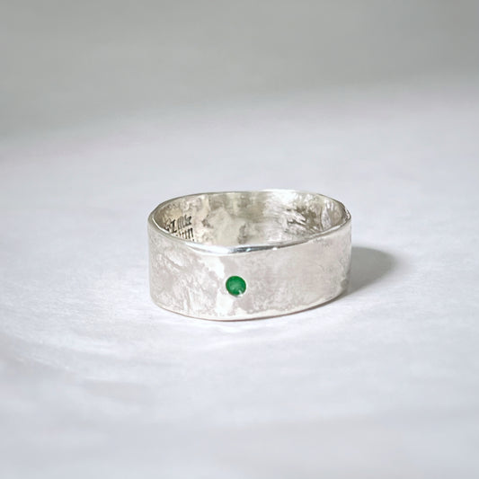 Emerald Asymmetrical Band Ring