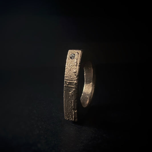 Alexandrite Sand Cast Bronze Ring
