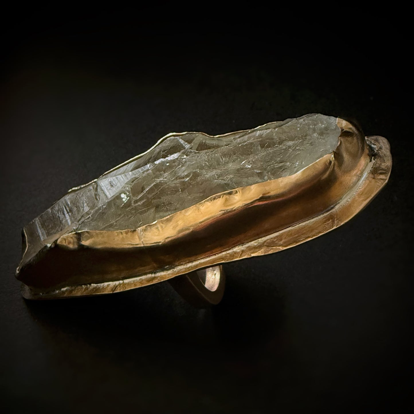 Prasiolite + Bronze Ring