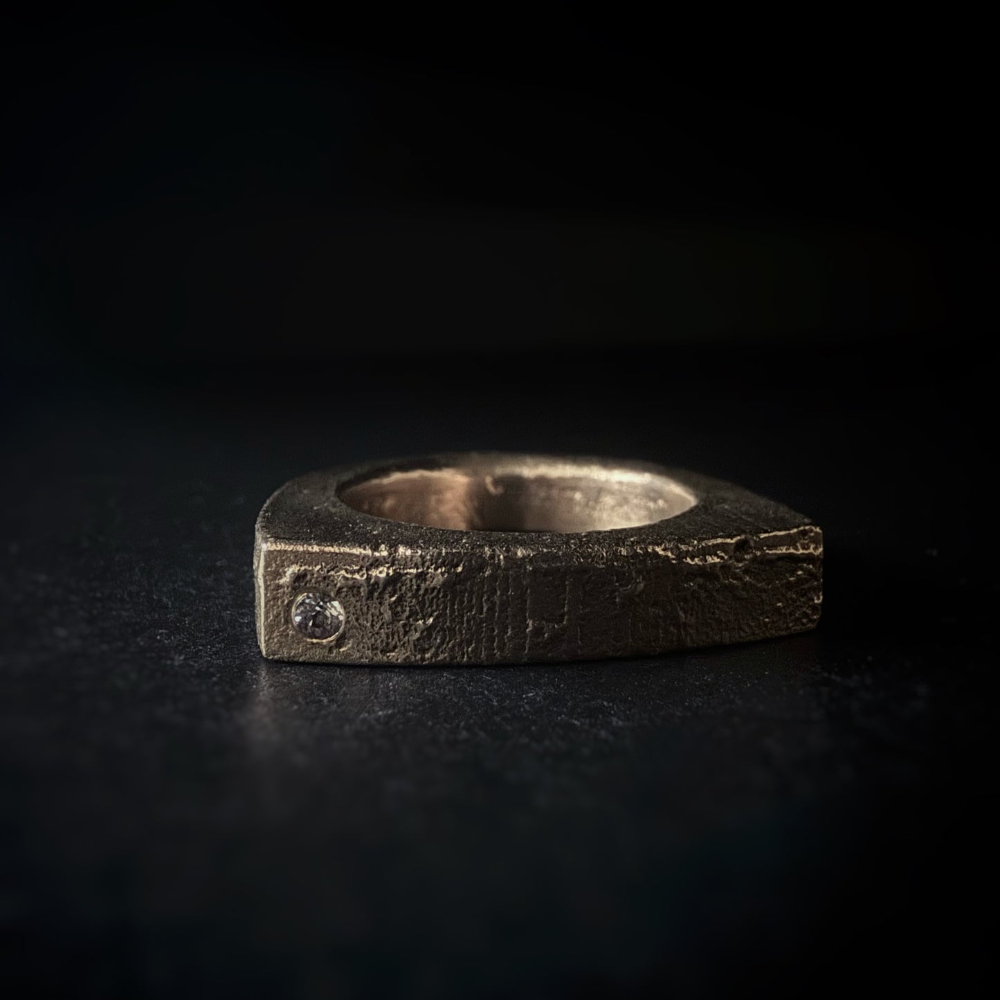 Alexandrite Sand Cast Bronze Ring