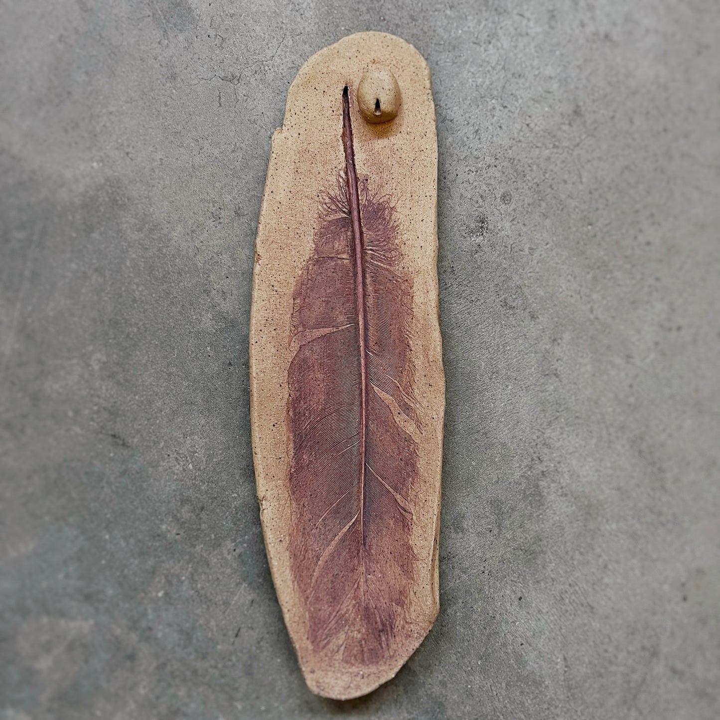 Ceramic Incense Holder - Feather