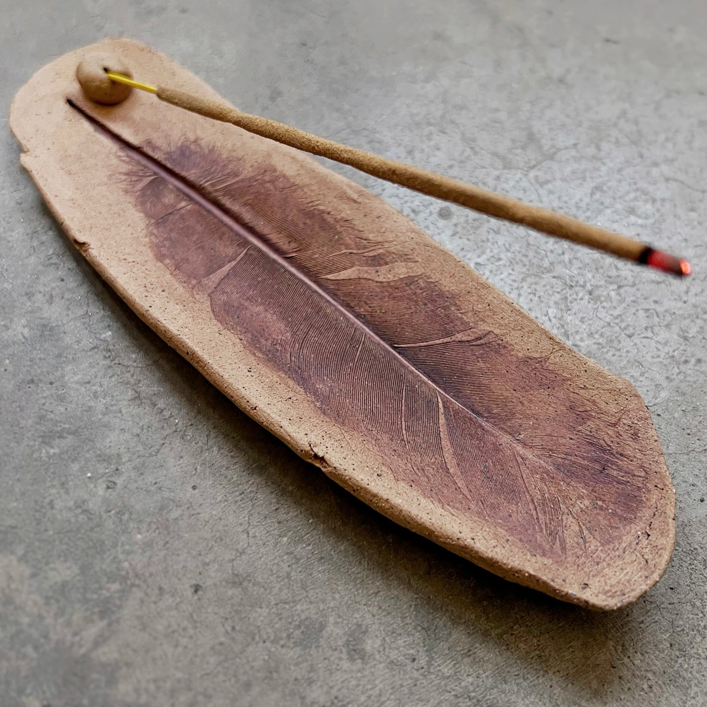 Ceramic Incense Holder - Feather