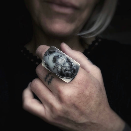 Dendritic Opal Ring