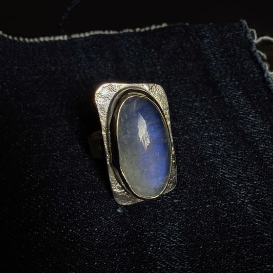Labradorite + Denim (Yes!!) Ring