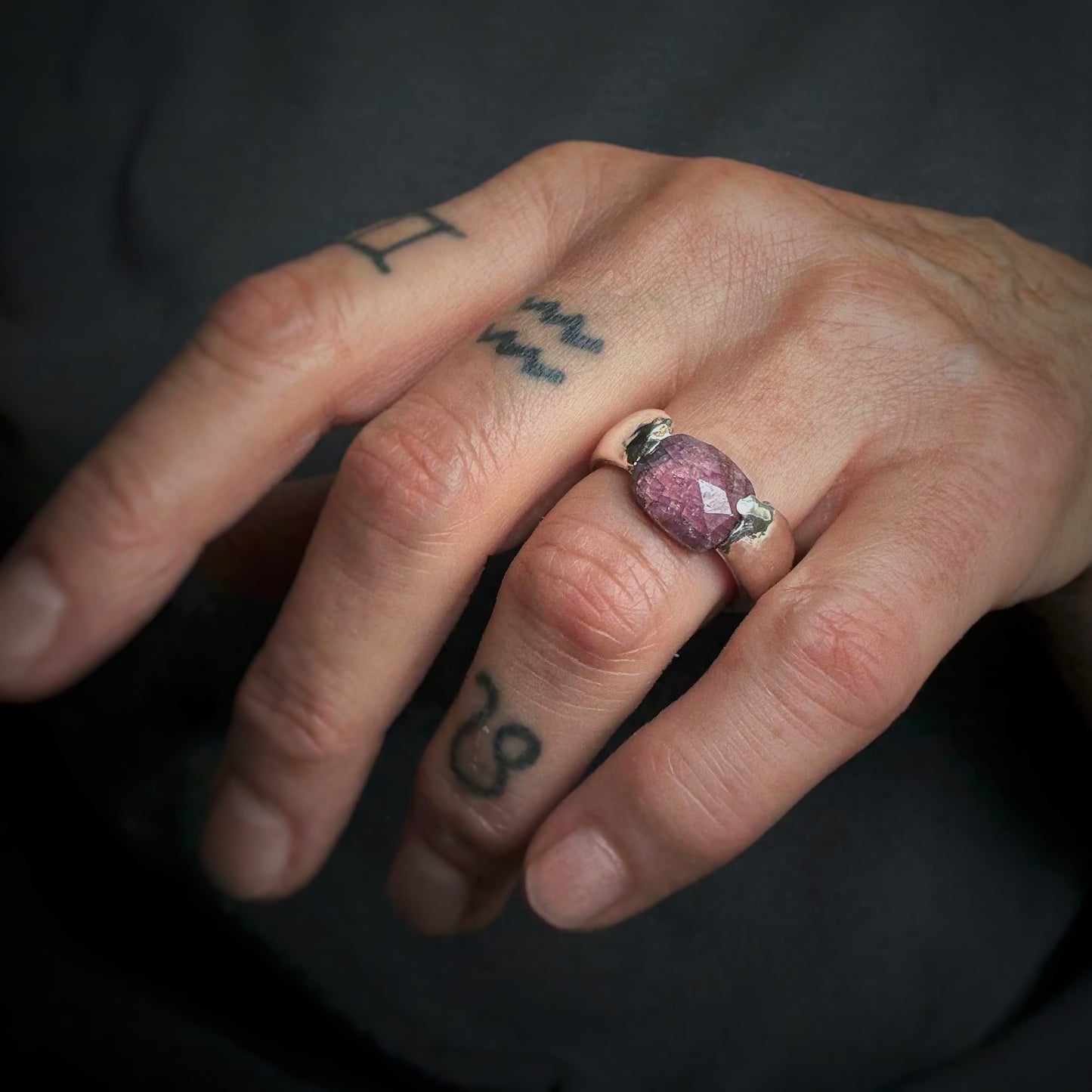 Ruby Sand Cast Ring