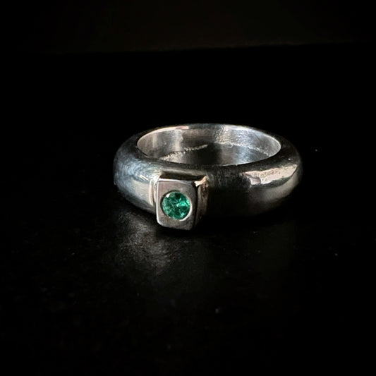 Emerald Sand Cast Ring